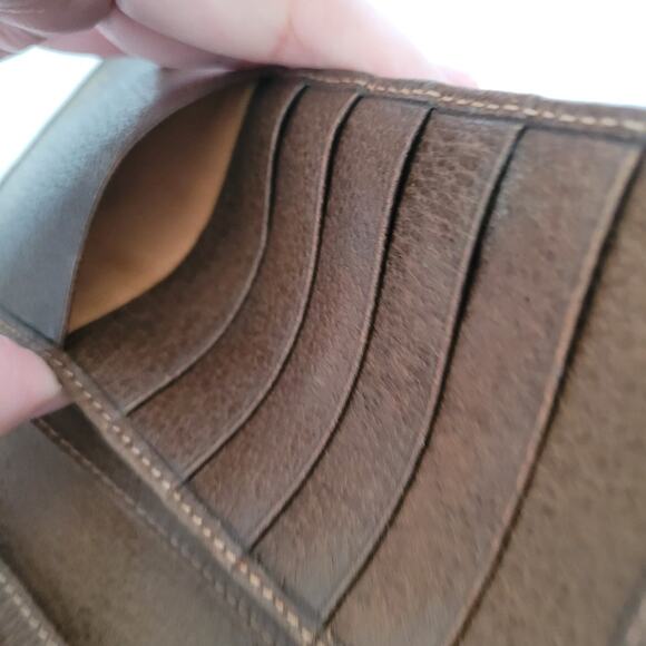 GUCCI Vintage Clasp Horsebit Wallet Bifold Brown Large Retro Clutch Leather Box - Picture 9 of 16